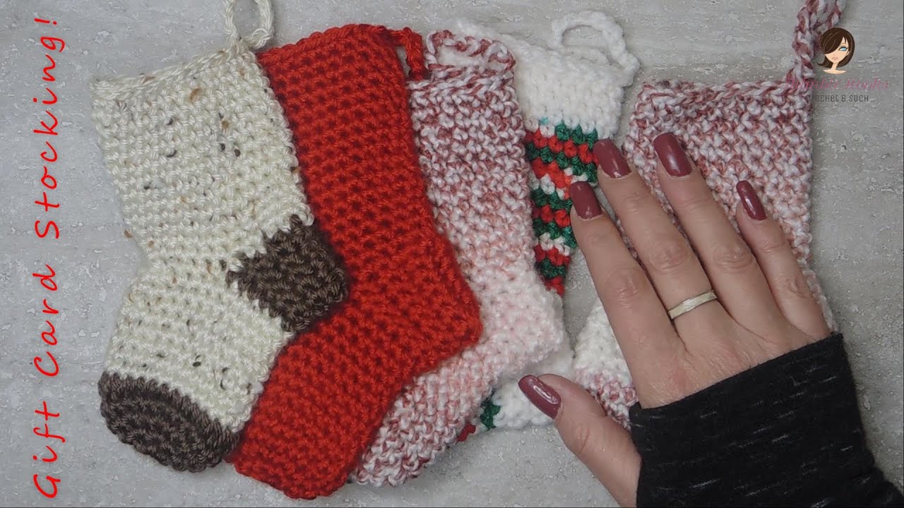 Crochet Mini Holiday Stocking / How To / Tutorial / Giftcard Holder