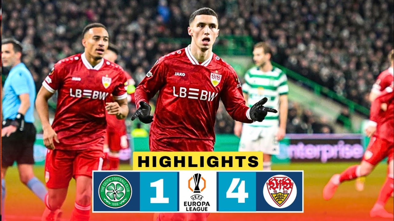 Celtic vs Stuttgart 1-4 Highlights | Jamie Leweling Goal | Bilal El Khannouss Brace | Europa League