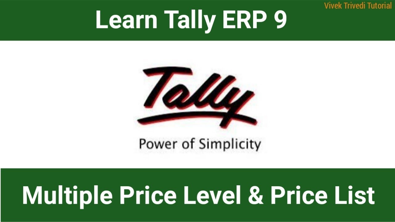 Price level and price list in tally erp 9 || Tally Series ||