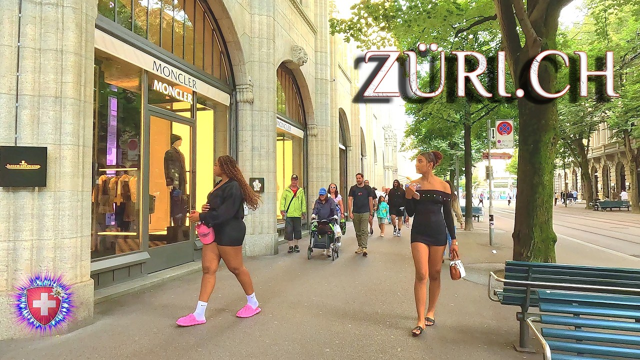 SWITZERLAND ZURICH ✨ Stroll around BAHNHOFSTRASSE & Münsterhof / City Center Evening walk 4K