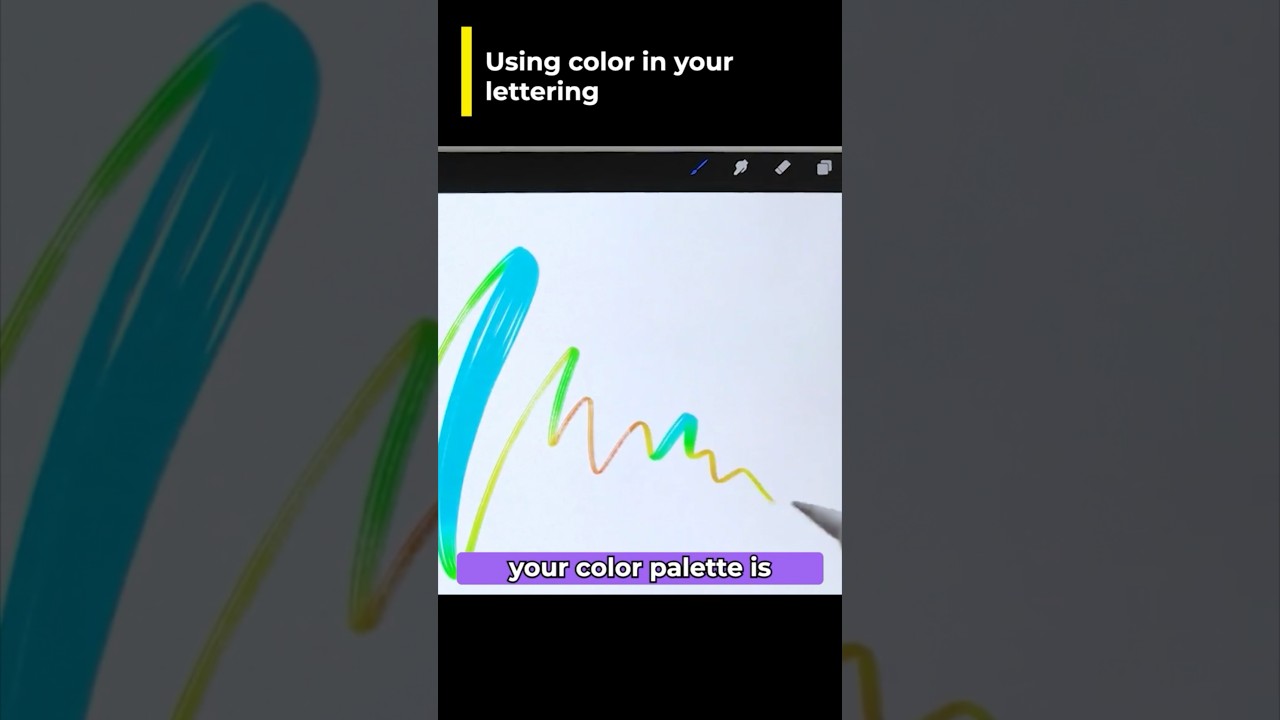 Using color in lettering: on paper vs digital in Procreate 🪄 #lettering #shorts