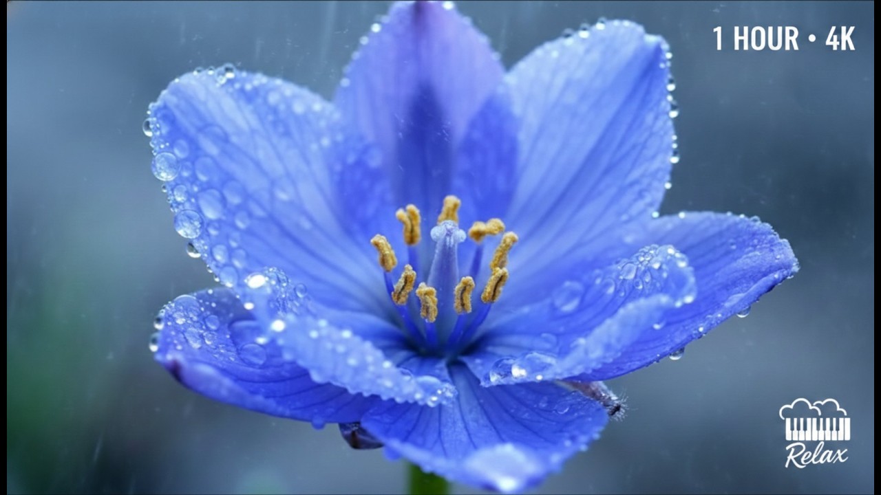 🌿Relaxing Rain Sounds with Soft Piano & Guitar | 1 Hour Calm Music for Sleep, Study, Focus (4K)
