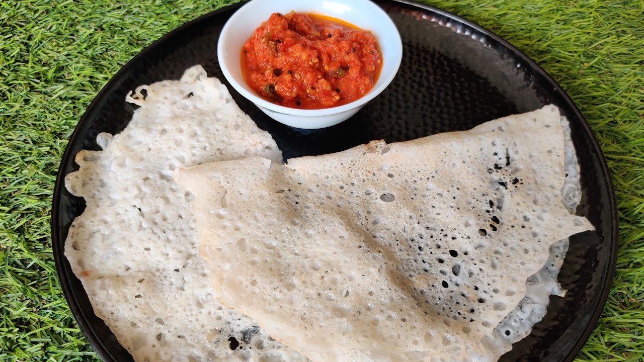 Neer dosa @anucookingvibes with spicy tomato chutney | Mangalore dosa