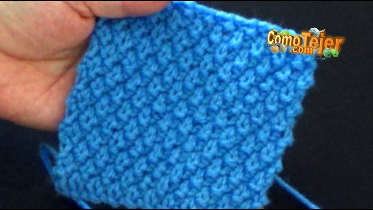 Cómo Tejer Punto Arroz Doble.Reversible.No se Tuerce.No se Enrosca 2 agujas palillos tricot (899)