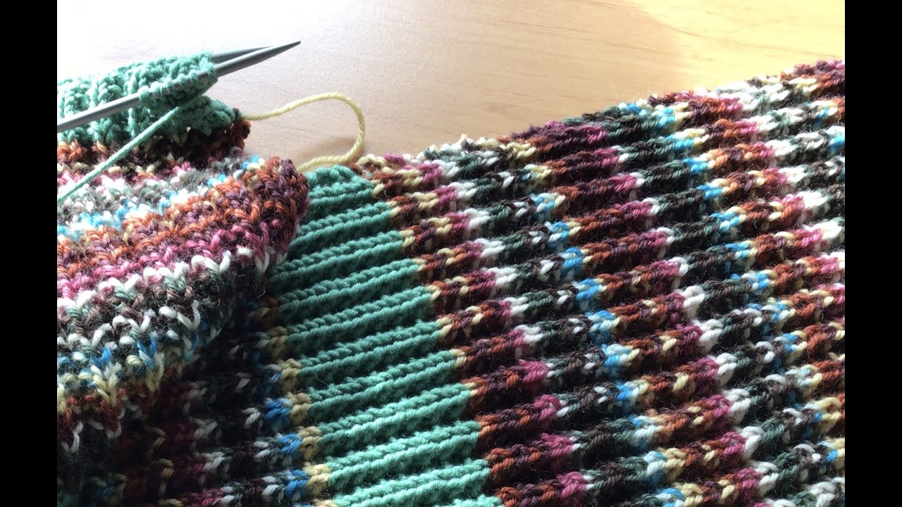 Schal Stricken im Muster „Falsches Patent“