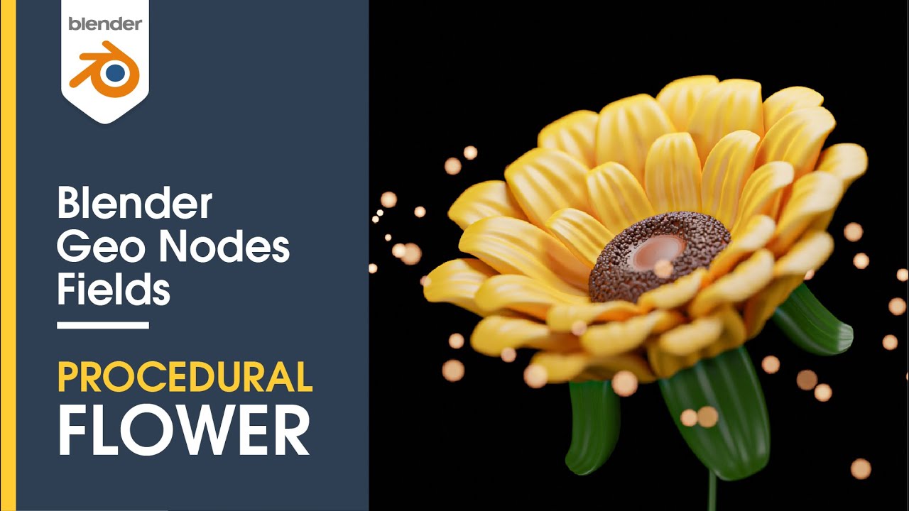 Blender3D 3.0 - Procedural Flower modeling in Blender 3D using Geometry Nodes Fields (PART1)