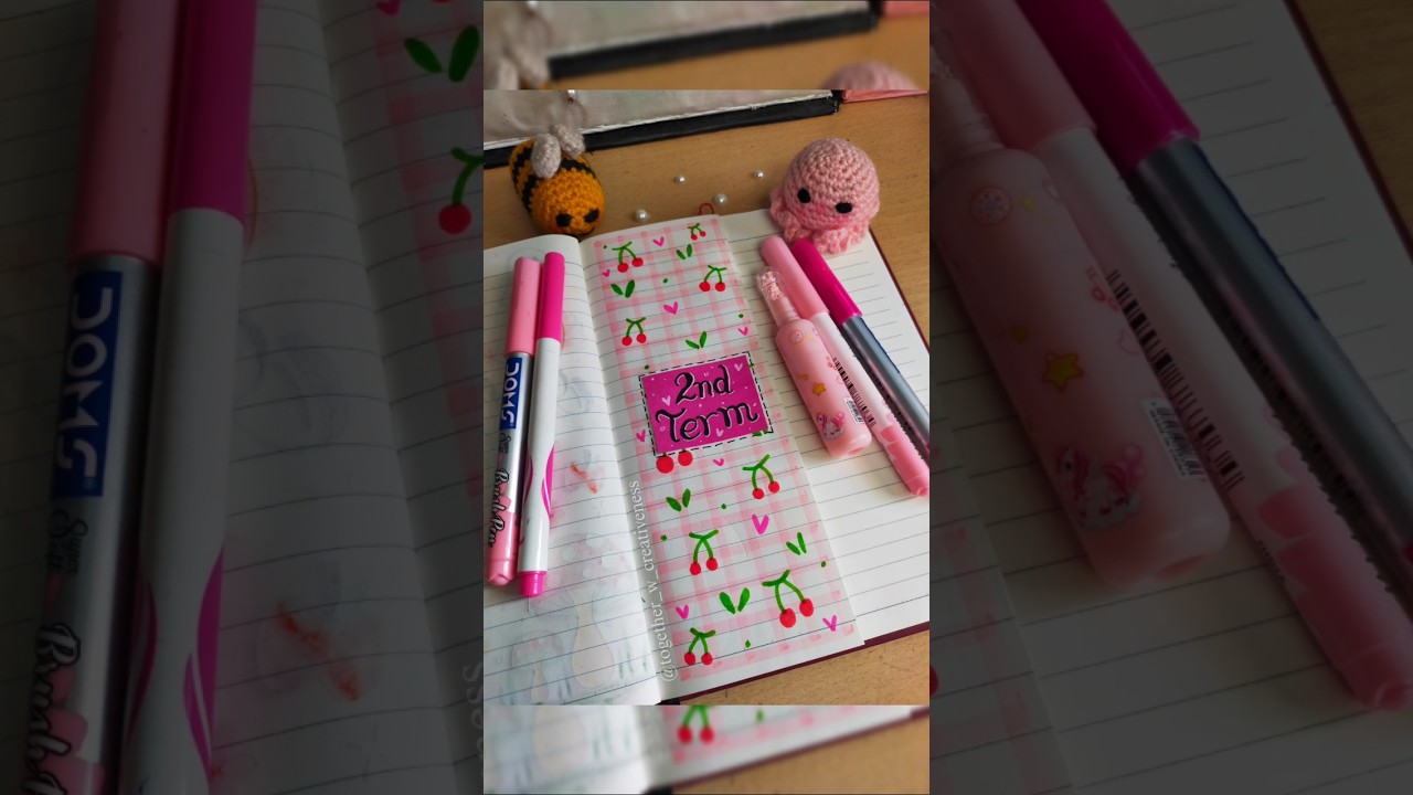 Notebook Divider For 2nd Term 🍒✨💗 #togetherwcreativeness #notebookdecoration #divider #shorts