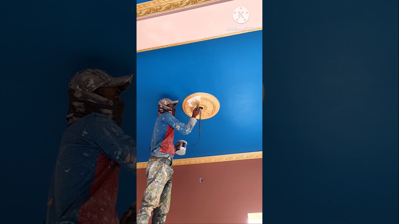 bedroom ceiling colour combination apply gold colour design 