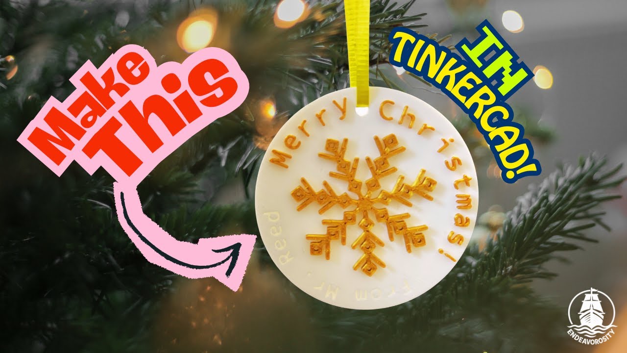 Make a Christmas Ornament in Tinkercad! Easy Beginner Tutorial + Curved Text Guide