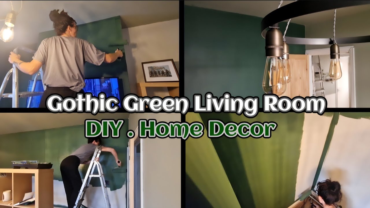 Готическая зеленая краска для гостиной!!! 💚 #diy #gothicgreen #homedecor #decor
