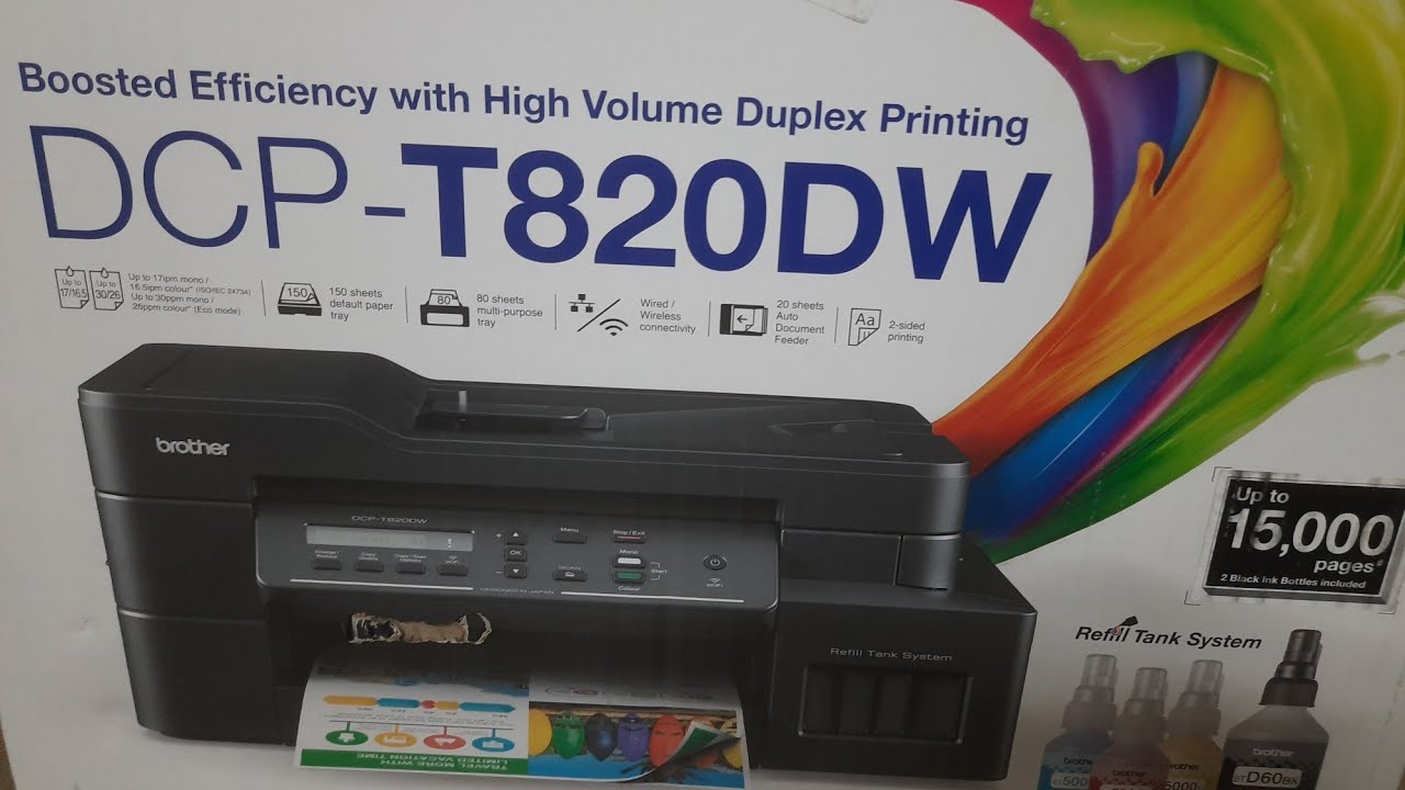 BROTHER DCP-T820DW Ink Tank Printer : unboxing and quick review