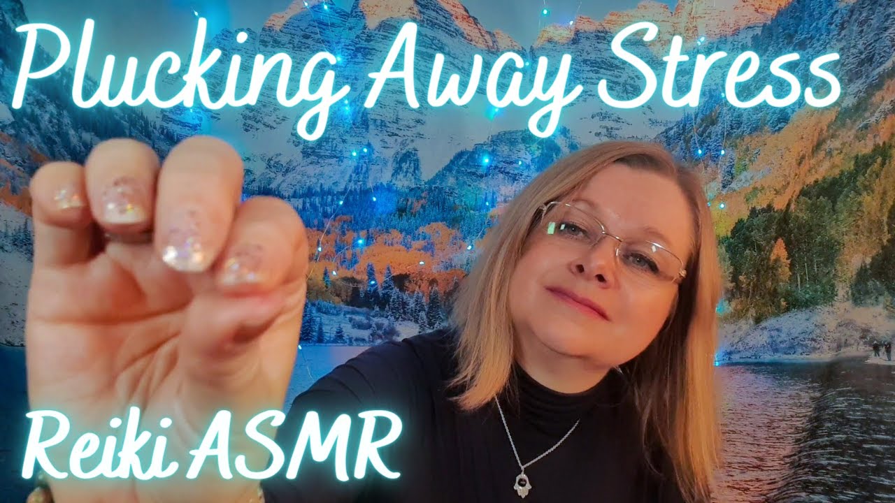 Plucking away stress. Reiki ASMR Red Jasper crystal healing (no talking)