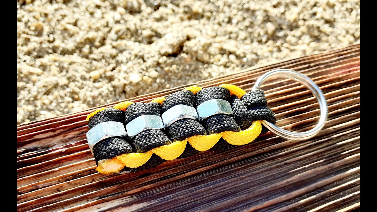 Make A Simple And Stylish Hex Nut Paracord Keychain - How To Make With Little Paracord
