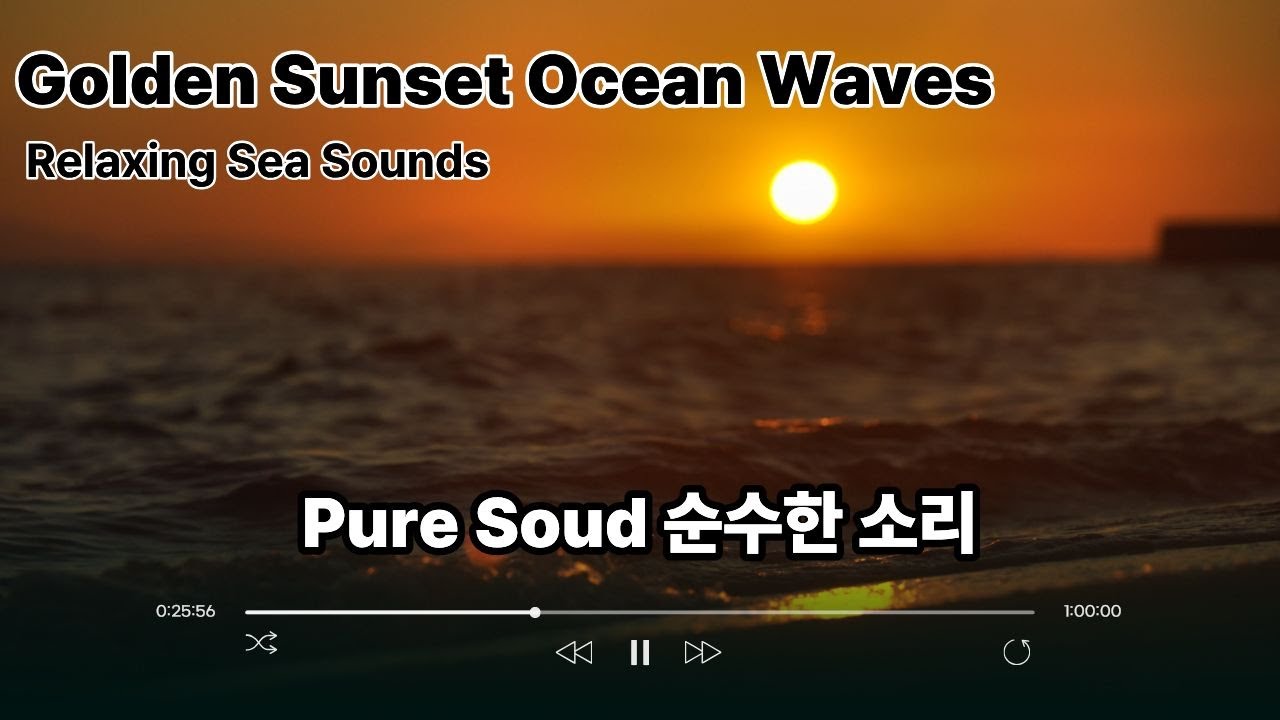 [1 Hour] Golden Sunset Ocean Waves | Relaxing Sea Sounds