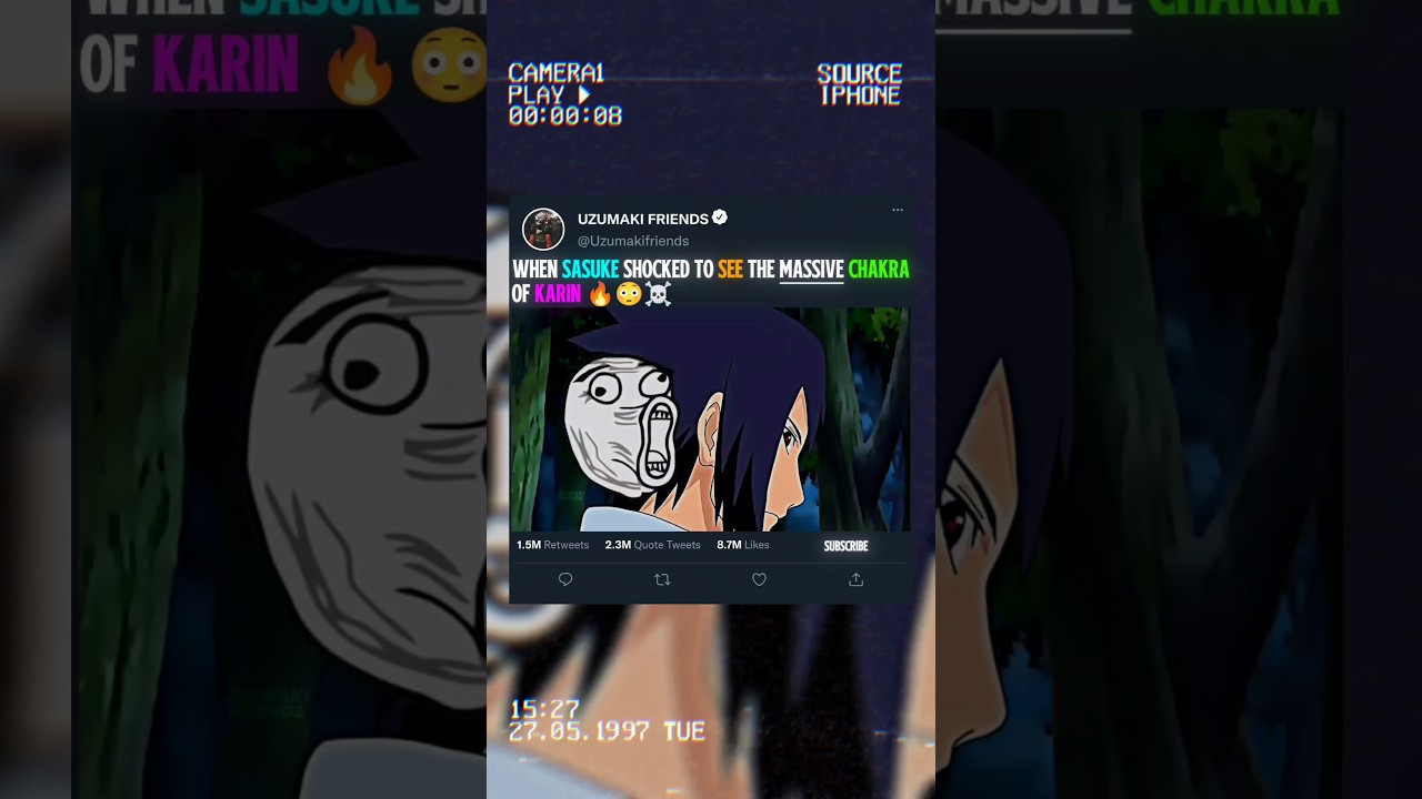 😳 SASUKE SHOCKED TO SEE THE MASSIVE CHAKRA OF KARIN 🔥😳☠️