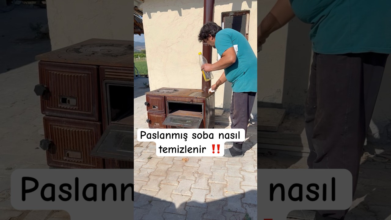 paslanmış soba nasıl temizlenir ⁉️ #kuzine #soba #temizlik #shortsvideo