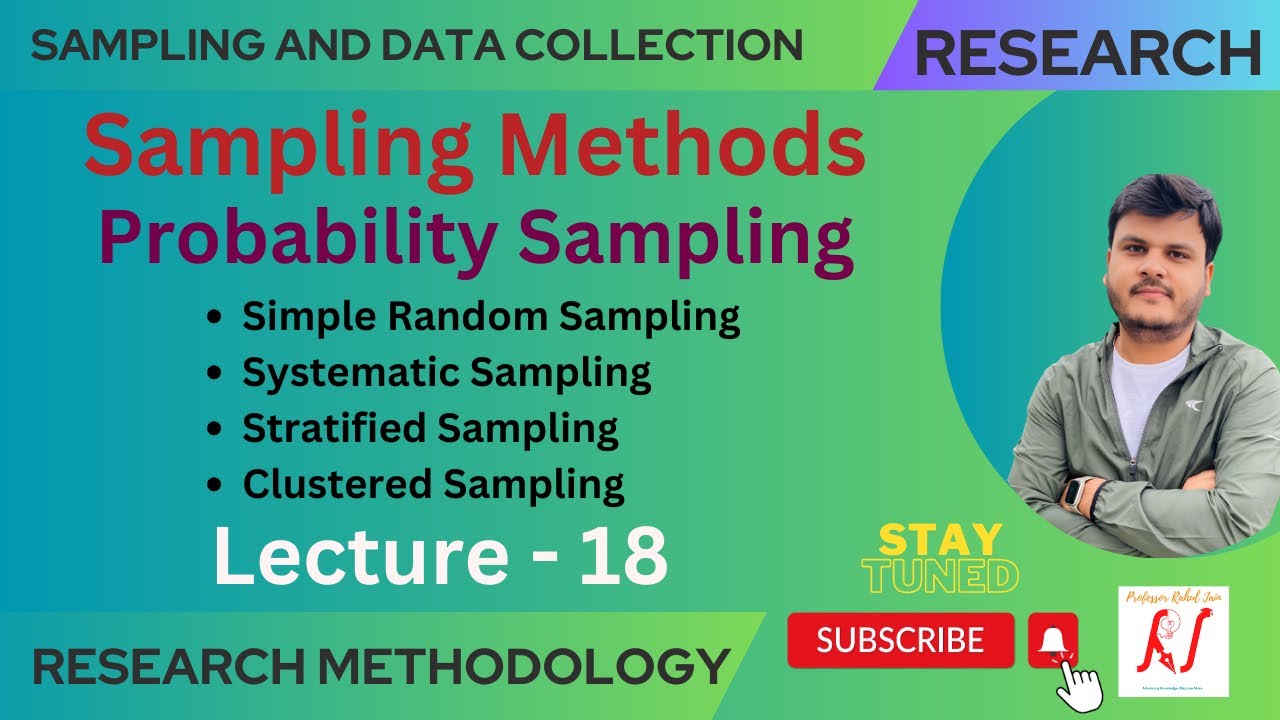 Probability Sampling | Simple, Systematic, Stratified, Clustered Sampling Methods | L -18