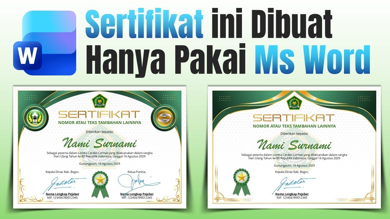 Cara Mudah Membuat Sertifikat di Ms Word