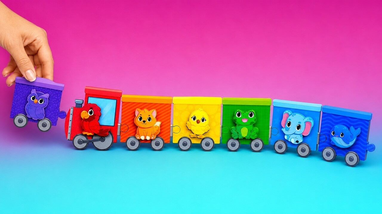 Игра поезд животных и цветов 🚂🐸 Детское пазл-приключение