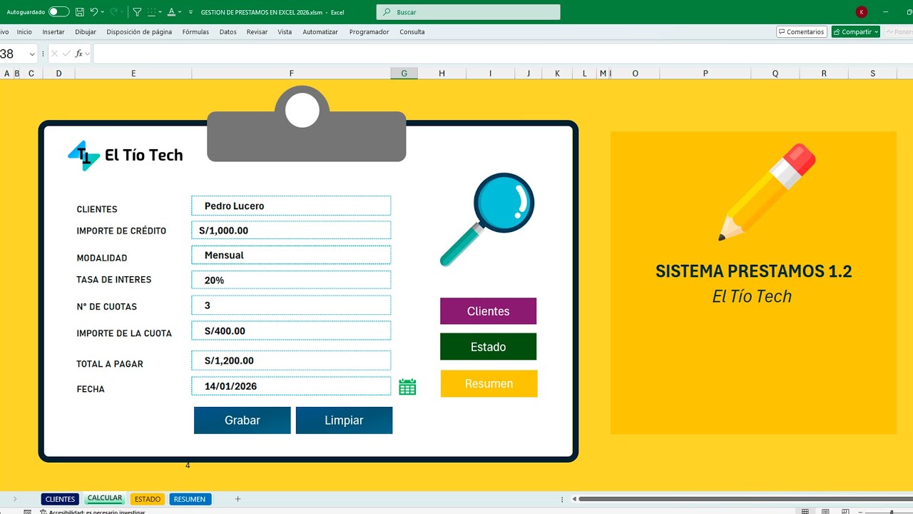 Control de Préstamos en Excel | Cobros por Cuotas Diarias, Semanales y Mensuales