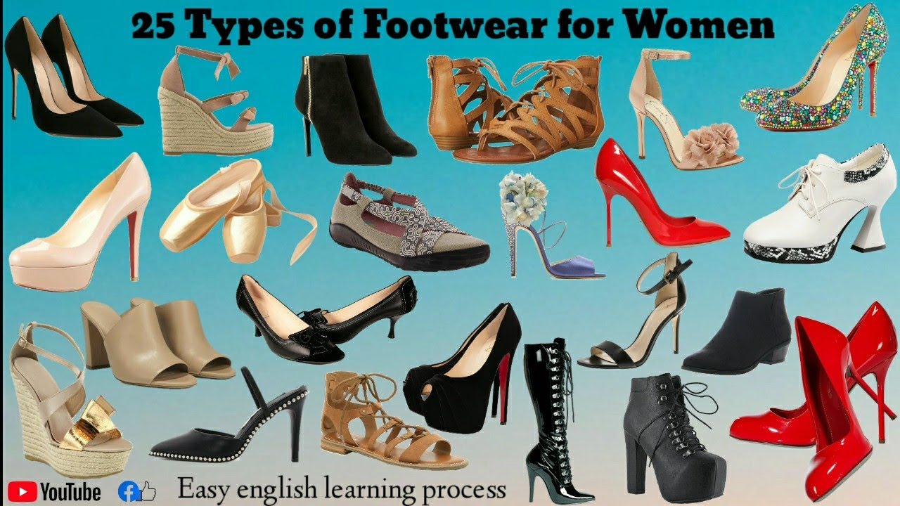 Ladies Shoes Vocabulary | Types Of Ladies Shoes | Ladies Shoes Name | Easy English Learning Process