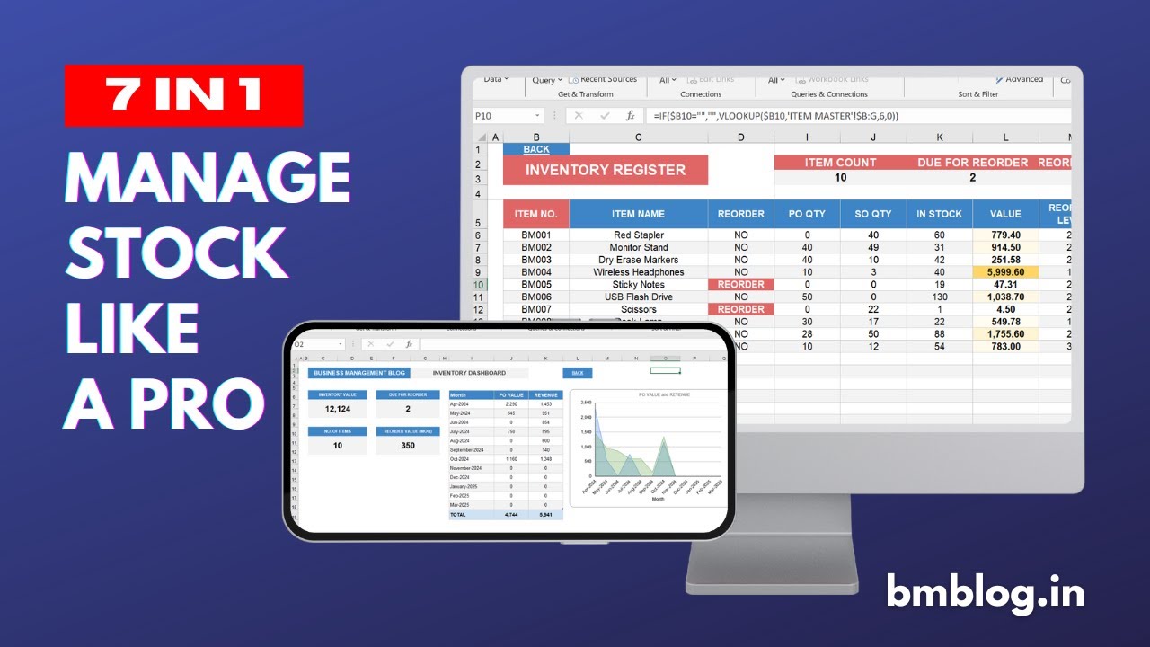Excel Template for Inventory Management | 7 in 1