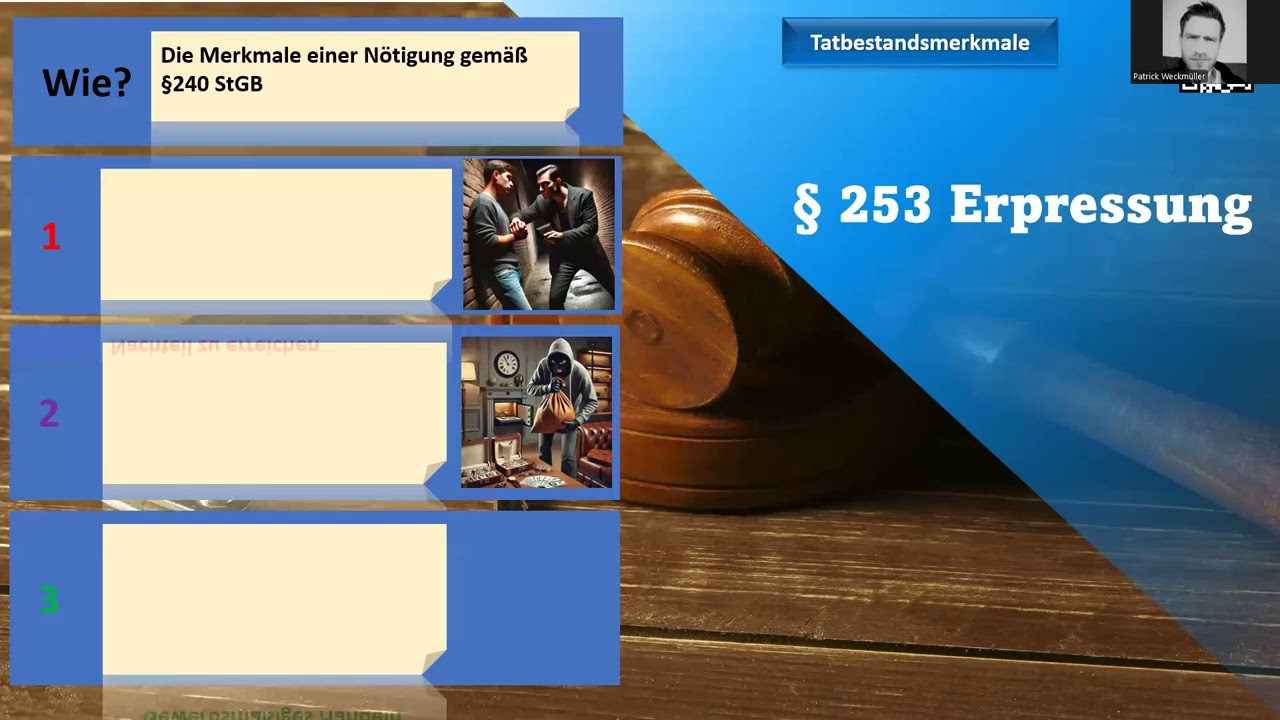 &sect;253 Erpressung kurz erkl&auml;rt