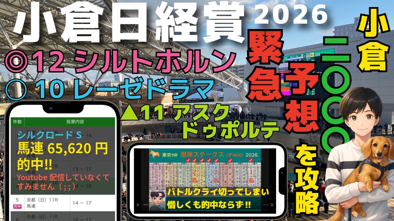 【小倉日経賞　2026】京都、東京が中止！でも競馬ファンには小倉があります！