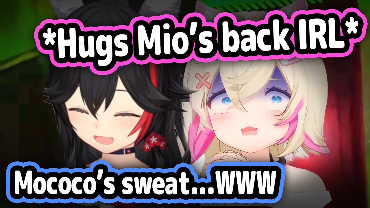 Mococo Hugging Mio's Back IRL When She Got Scared Is Too Cute【Hololive】
