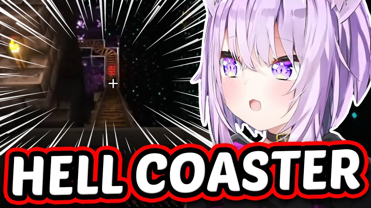 Okayu Rides Koyori's HELL COASTER & Meets Warden - New Holoserver Minecraft 【ENG Sub Hololive】