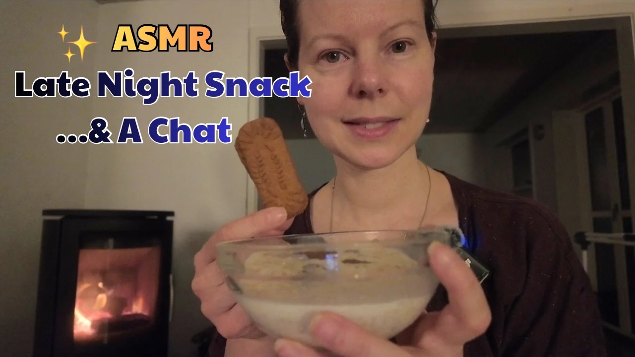 ASMR Eating Midnight Snack: Cookies & Milk & A Cozy Chat