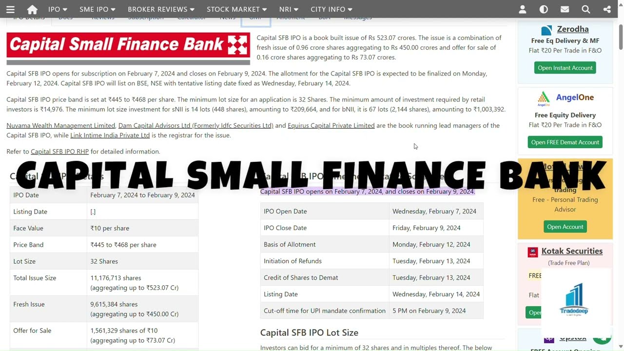 Capital Small Finance Bank IPO Review | Apply Or Not?? | Complete Information