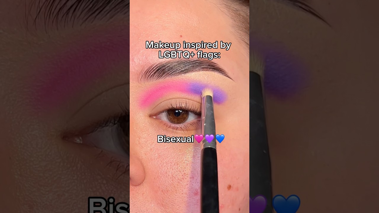 @olivia__makeup | #Pride flag makeup: Bisexual🩷💜💙 #shorts #makeuptutorial #makeup #lgbtq