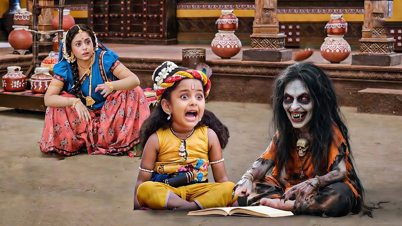 जब नन्हे कान्हा को पड़ाने आया एक चुड़ैल का डरावना बच्चा! | Yashomati Maiyaa Ke Nandlala | #krishna