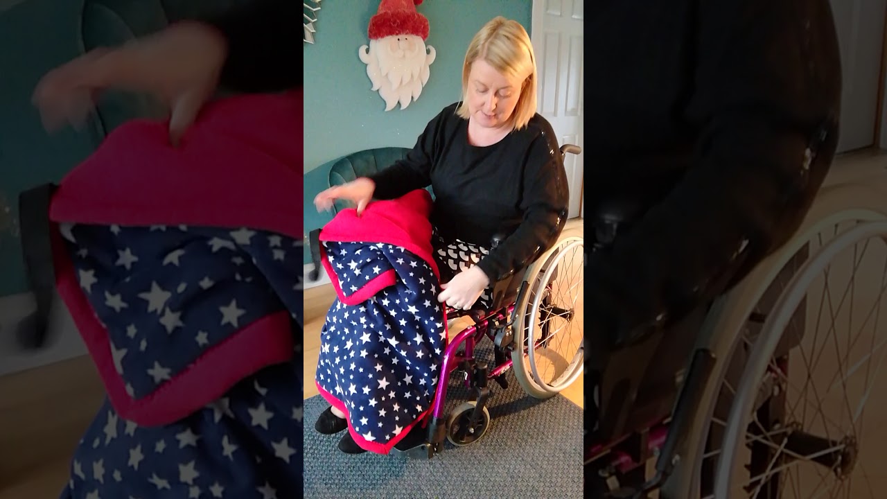How to wear a GaryB Wraparound  Wheelchair Blanket
