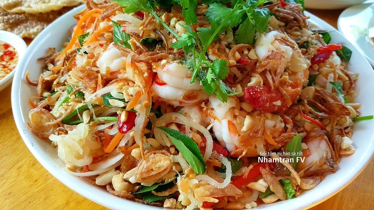 GỎI TÔM SU HÀO CÀ RỐT chua ngọt giòn thơm vị thanh mát dễ làm vô cùng hấp dẫn |Nhamtran FV