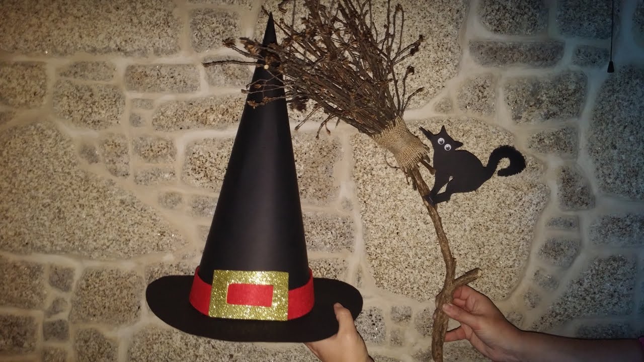 Como fazer chapéu de bruxa para Halloween - DIY - witch's hat for Halloween