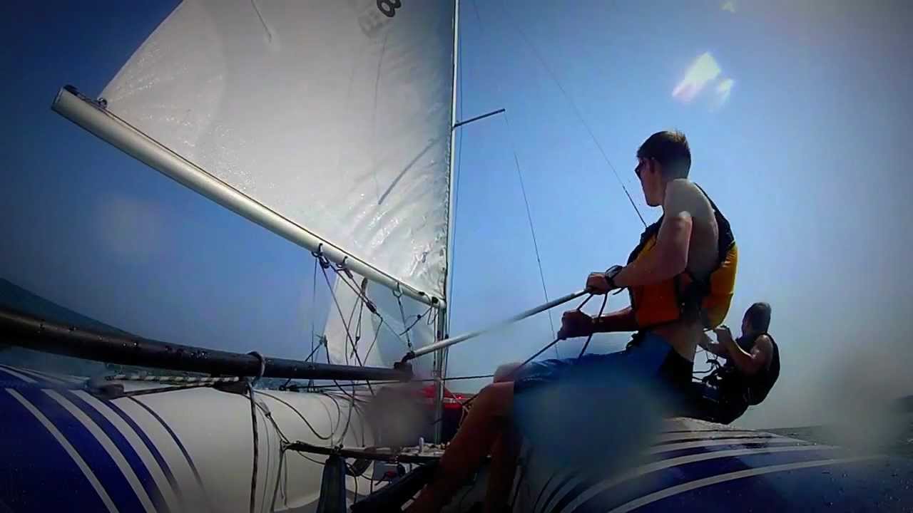 First Go at Trapeze on a 420