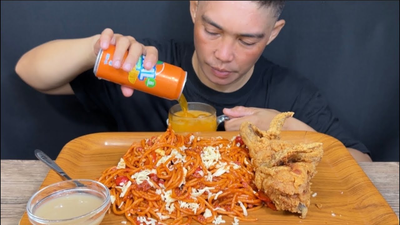 Spaghetti + Fried Chicken Mukbang Asmr |Mukbang Philippines