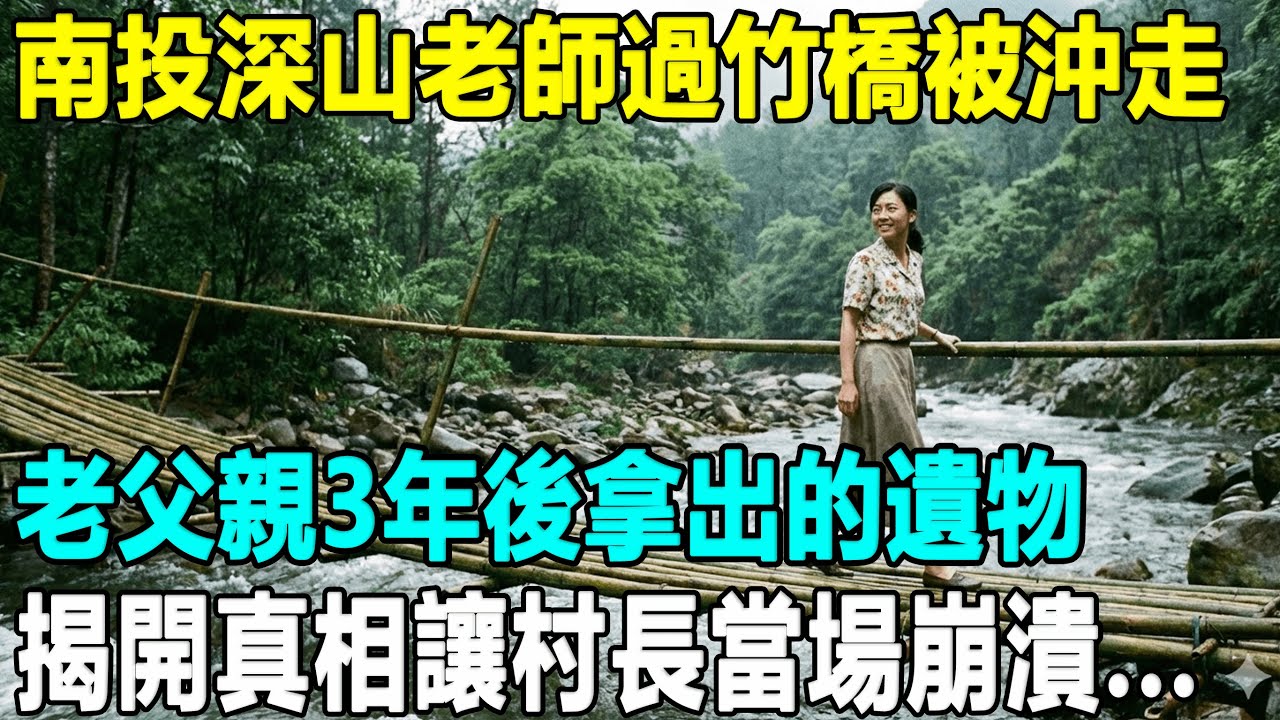 南投深山老師過竹橋被沖走，撿破爛的啞巴老父三年後拿出棺材本，紅布包揭開身分真相，讓村長當場崩潰痛哭