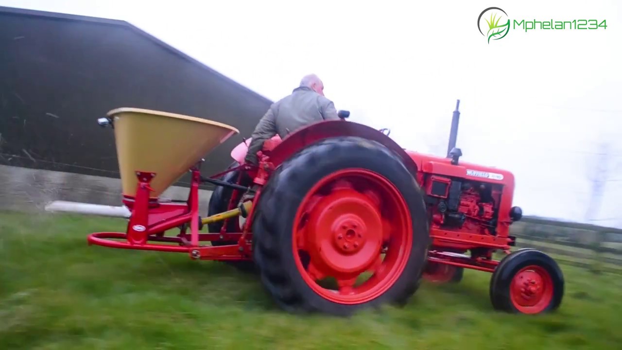 Nuffield 10/60 spreading with restored Vicon Wagtail.