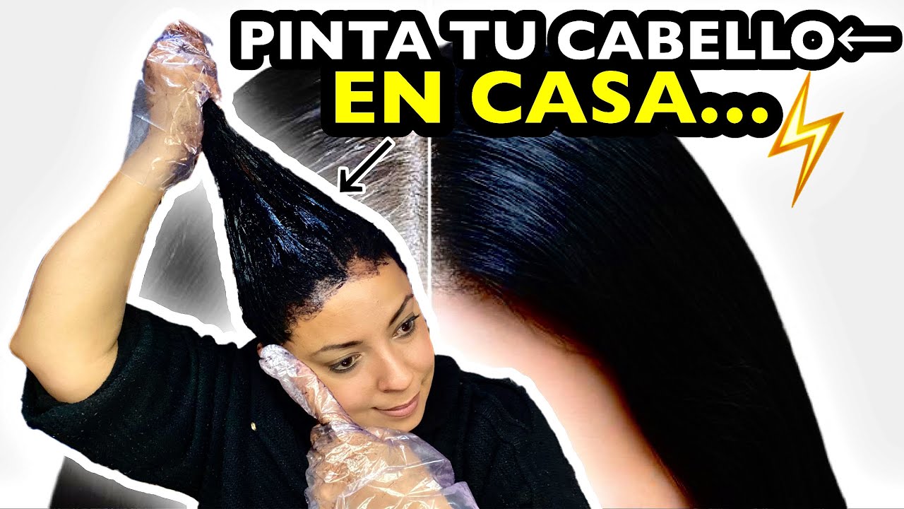 COMO PINTAR EL CABELLO EN CASA  DE COLOR NEGRO PASO A PASO FACIL Y ECONÓMICO!