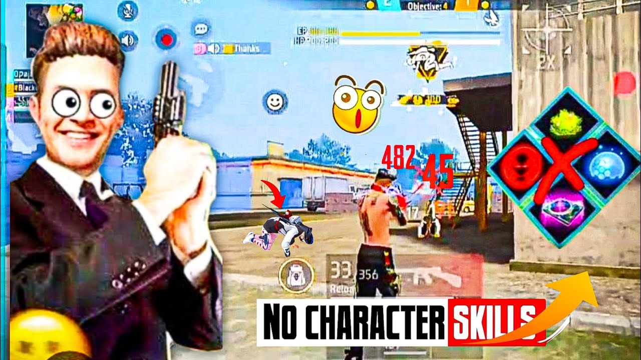 No Character Skill Challenge 😱 | CS Rank Without Skills | Free Fire CS Ranked Gameplay