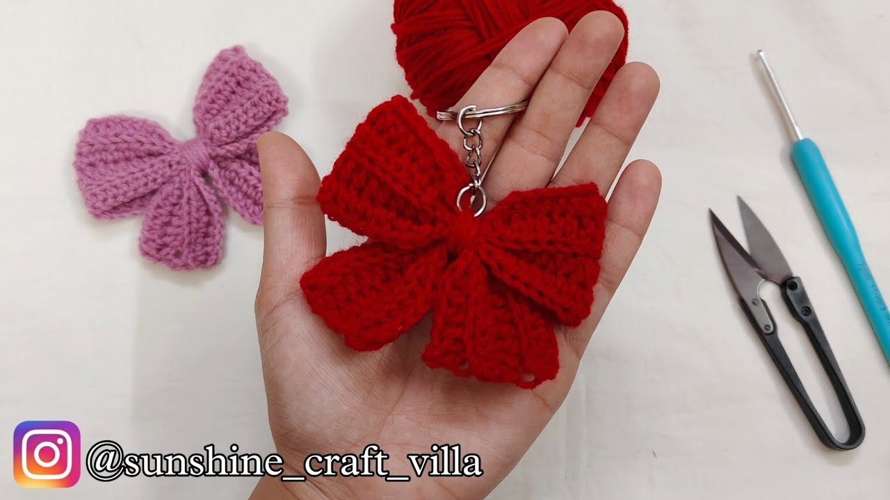 Crochet Bow Keychain 🎀 | Easy Crochet Tutorial 