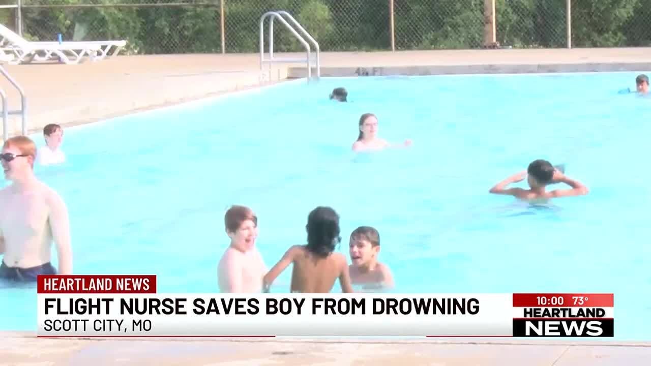 Off-duty flight nurse saves 7-year-old boy from nearly drowning at a community pool