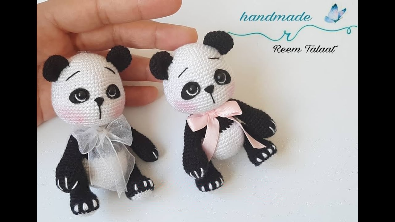 #باندا_اميجرومى ج٢الجسم والرأس وتشبيك الأجزاء 🐼❤#panda_amigurumi part1