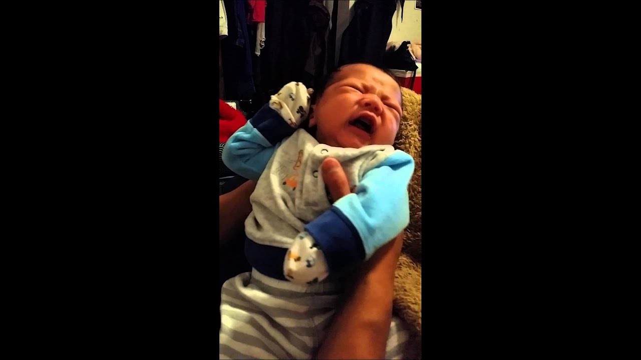 Baby Logan crying for his bottle