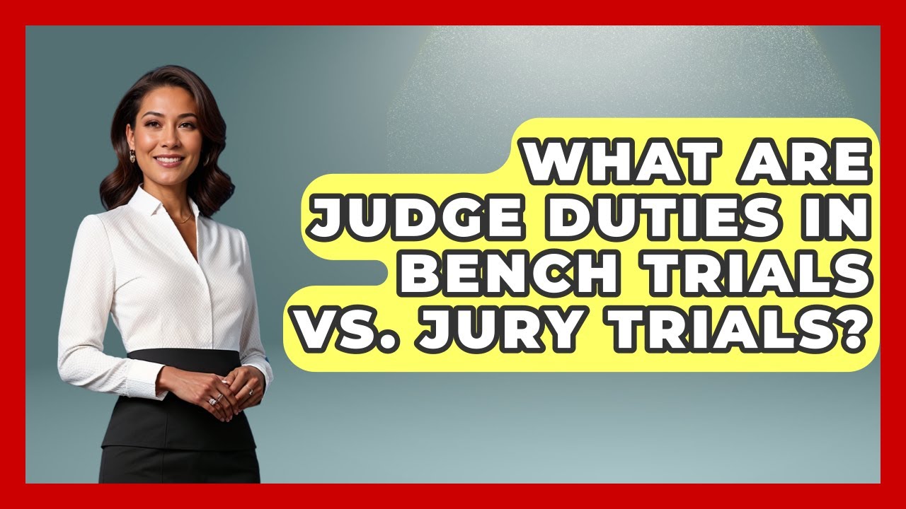 What Are Judge Duties in Bench Trials vs. Jury Trials? | Courtroom Chronicles News