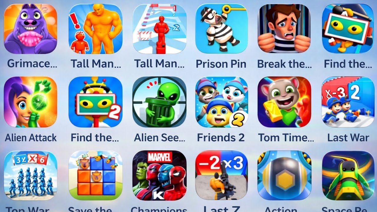 Prison Pin, Last War,  Alien Attack, Grimace... 