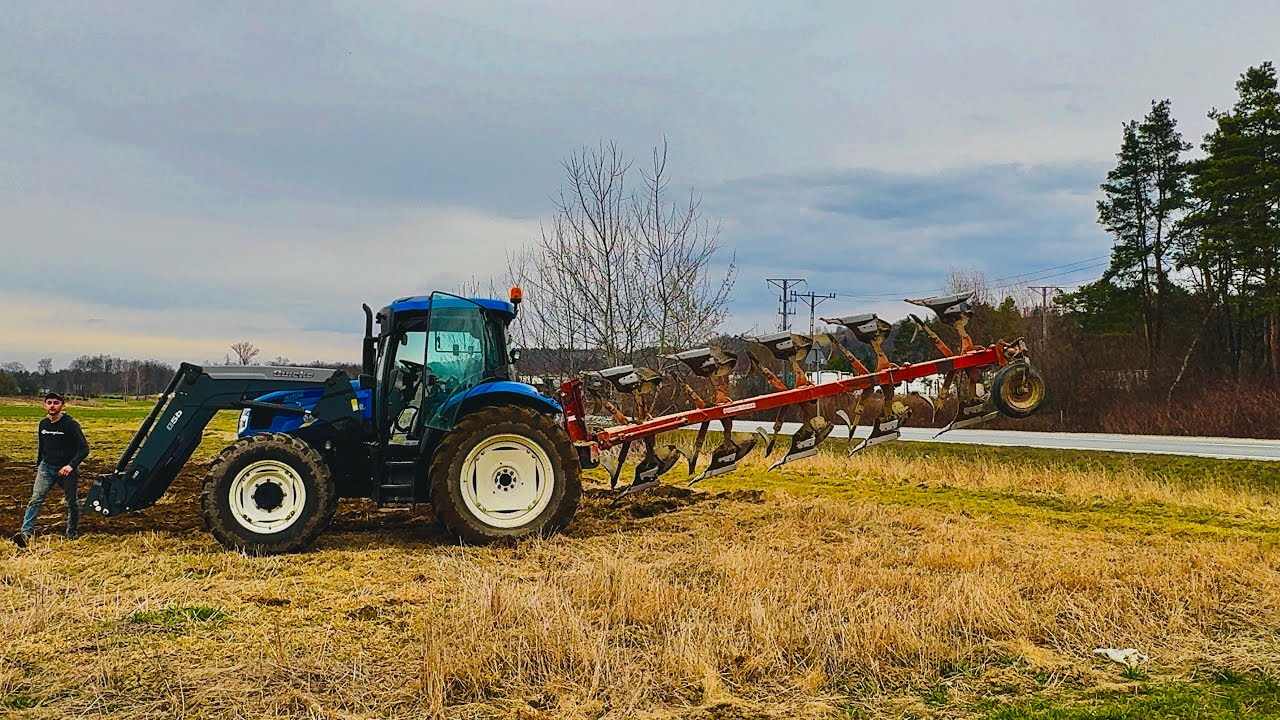 Czy 100-konny ciągnik da radę z 5 skibowym pługiem ?- zobaczcie sami ( New Holland TS.100A)